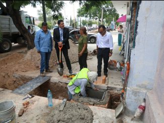 Supervisa Leo Montañez obras de infraestructura sanitaria en La Salud, Insurgentes y Juan Pablo II
