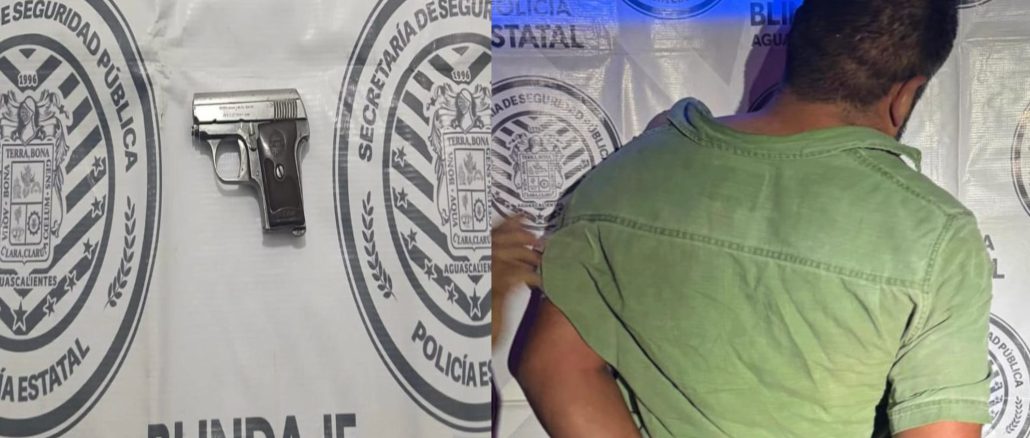 En poder de un arma de fuego fue detenido sujeto en el Municipio de San José de Gracia