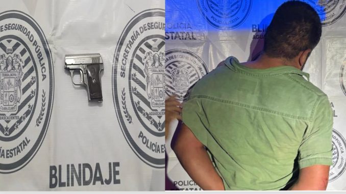 En poder de un arma de fuego fue detenido sujeto en el Municipio de San José de Gracia