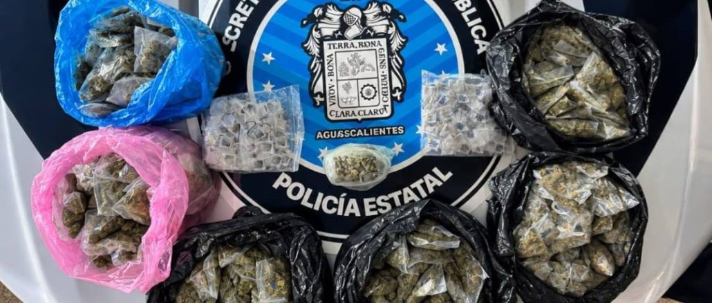 Policías Estatales aseguran más de 300 envoltorios con sustancias presumiblemente ilícitas, localizados dentro de un vehículo