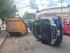 Policía Vial atiende choque con su posterior volcadura en la colonia Buenos Aires