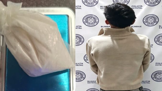 Policías Estatales detienen a sujeto en poder de sustancia granulada al parecer cristal