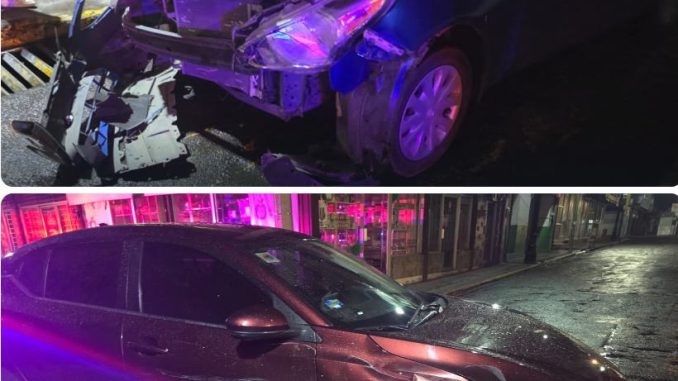 Policía Vial atiende choque entre dos vehículos en la zona centro