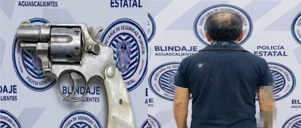 Policías del Mando Coordinado detuvieron a un sujeto en poder de arma de fuego corta con la que amenazó a otro individuo en calles de La Florida, del Municipio de Jesús María